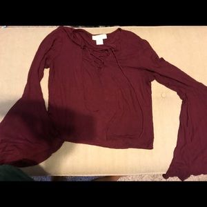 Burgundy Loose Sleeve Top
